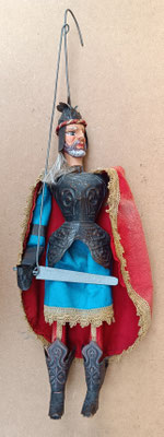 Marioneta siciliana personaje opera dei pupi. Origen Catania. 54x20+palo