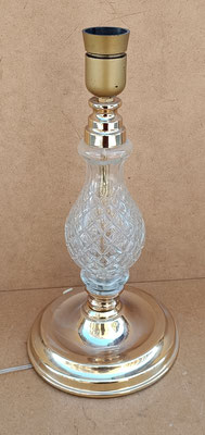 Base lámpara vintage metal y cristal. 30x15