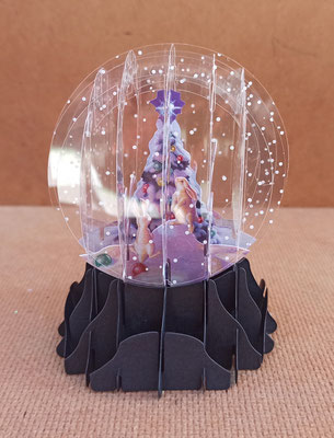 Postal bola de nieve plegable con sobre 