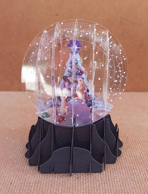 Postal bola de nieve plegable con sobre 