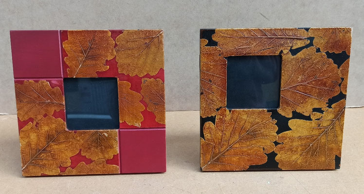 Portafotos hojas. Ref 109/56 y 109/55. 22x22