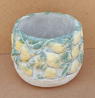 Macetero cemento limones. Ref 28442. 15x19