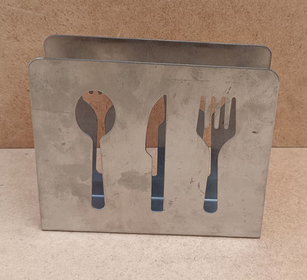 Servilletero acero. Ref 16630. 15x12,5x4,5