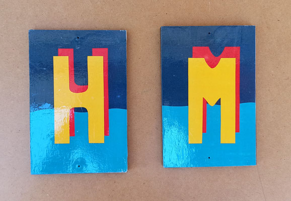 Placas servicios Hombre/mujer madera. 15x10