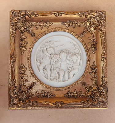 Cuadro relieve ángeles resina. Ref 2310A. 30x30x4,5. 