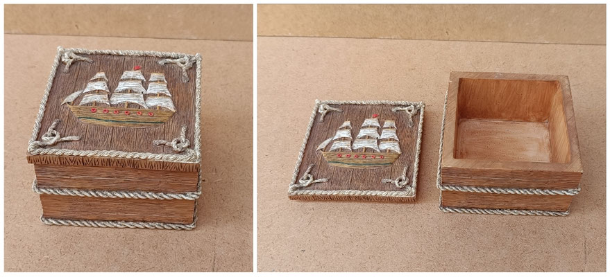 Caja resina. Ref 4665/591. 9x9x6