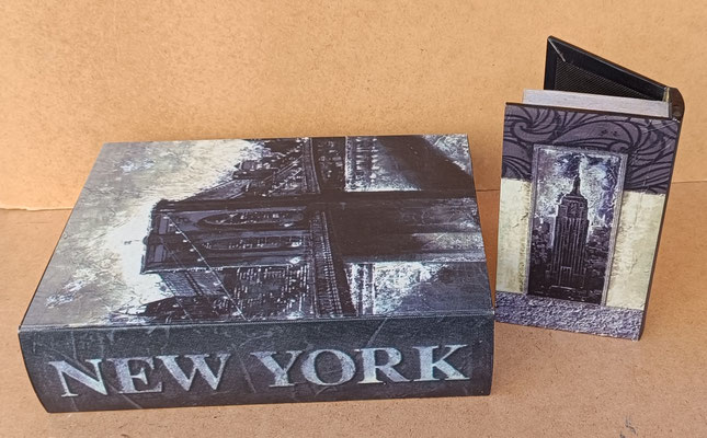 Caja libro New York. Ref 47097. Grande 35x26x9. Pequeño 22x13x5