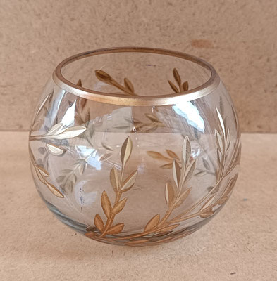 Portavelas cristal. Ref 48137. 6x8