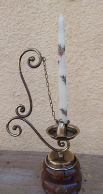 Portavelas madera y metal. Ref 303. 38x27
