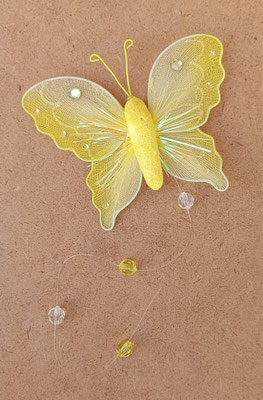 Mariposa porexpan y tela. Ref RUFF0025. 25x10