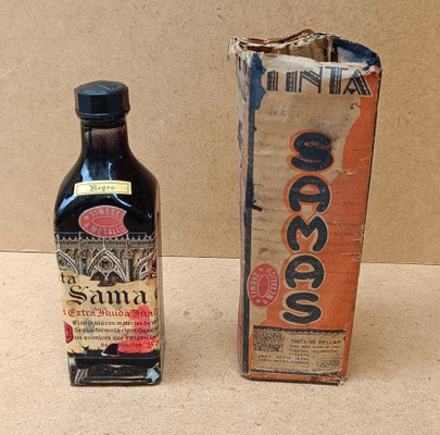 Frasco de tinta Samas antiguo. Ref GOY2. 17x5