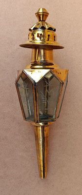 Farol para carruaje latón y cristal. Ref 788E. 41x13