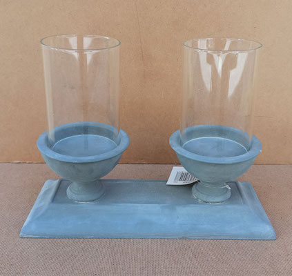 Portavelas doble. Ref RG411. 30x20.