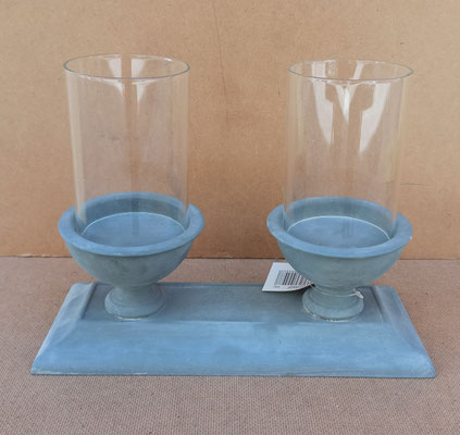 Portavelas doble. Ref RG411. 30x20.
