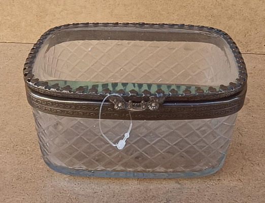 Caja cristal filo latón. Ref 39472. 6x12x10