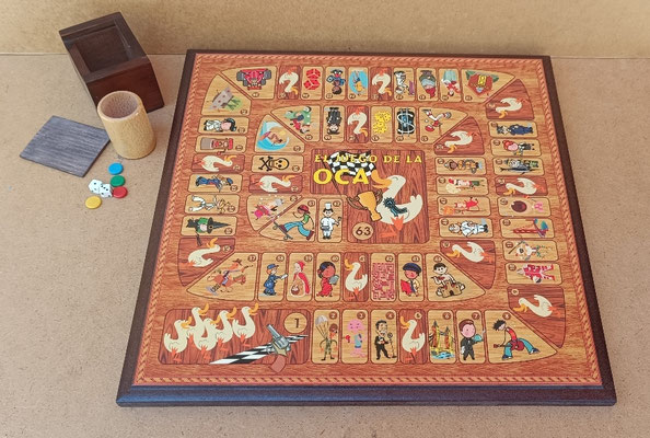 Juego de la oca madera. Ref 2203. 37,5x37,5x1