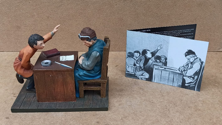 Colección museo. Professeurs et Moutards. Honoré Daumier. Ref HD08. Resina. 12x13