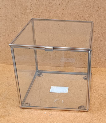 Caja cristal filo metálico. Ref 2461173. 16x16x16