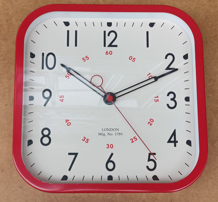 Reloj cuadrado. Ref 140109. 30x30