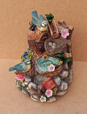 Fuente con sonido de pájaros resina. Ref FUE001. 25x17x20
