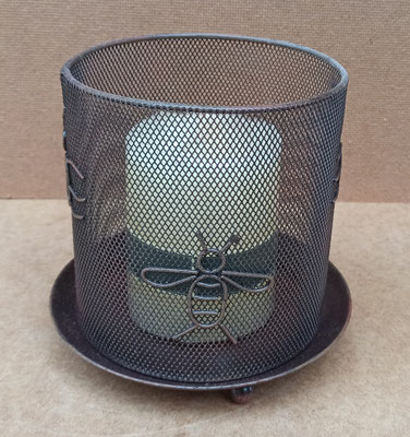 Portavelas metal panal de abeja metal. Ref 36233. 14x15