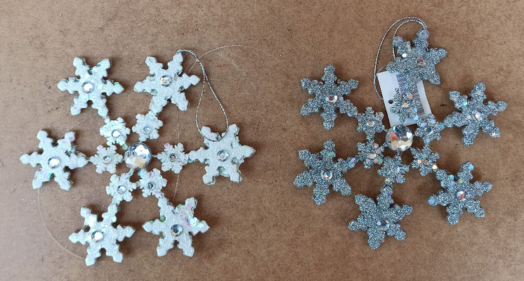 Adorno abeto copo nieve brillantina 