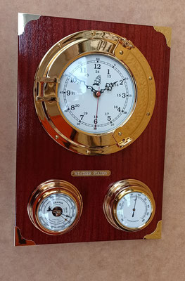 Reloj con estación meteorológica pared (barómetro y termómetro). Ref AEF 27781.  38x26