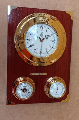 Reloj con estación meteorológica pared (barómetro y termómetro). Ref AEF 27781.  38x26