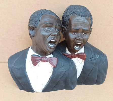 Duo músicos jazz. 27x35x20