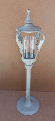 Portavelas metal y cristal. 49x12. Pareja disponible.
