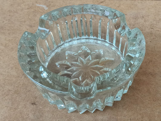 Cenicero cristal vintage. 11,5x4,5