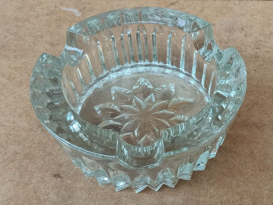 Cenicero cristal vintage. 11,5x4,5