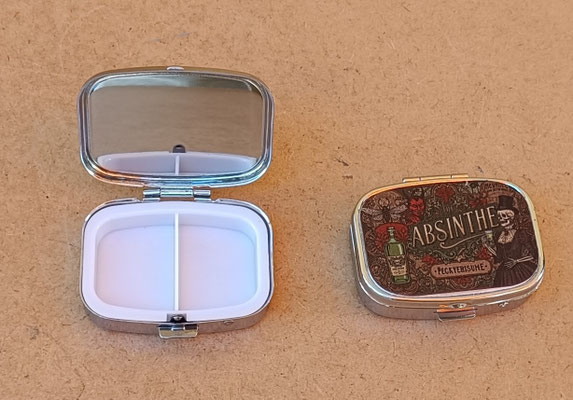 Pastillero metal absenta. 2x5,5x4