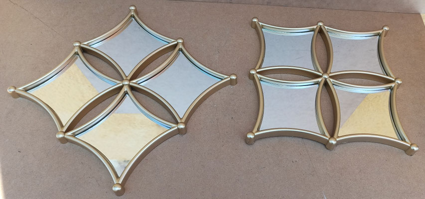 Espejo melamina. Se puede colgar en 2 posiciones. Ref 23297. 25x25