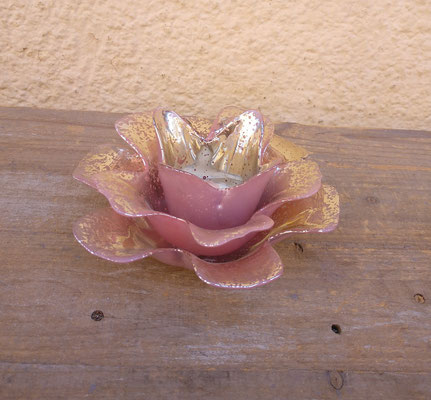 Portavelas flor de cristal. 