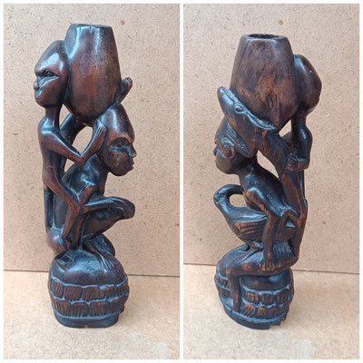 Velero africano madera tallada. 22x8x4