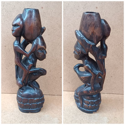 Velero africano madera tallada. 22x8x4