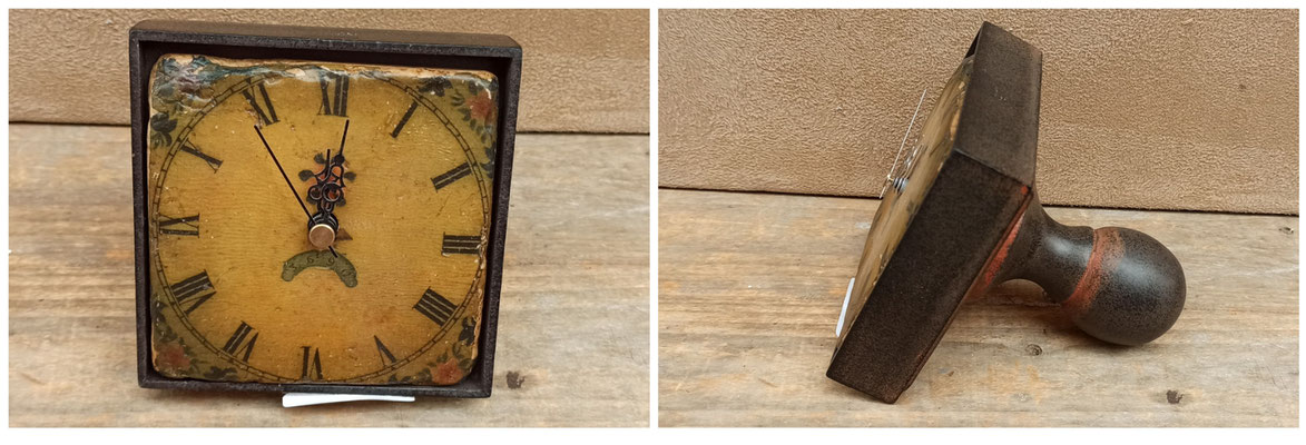 Reloj mesa resina y hierro. Ref HL500. 13x10x9,5