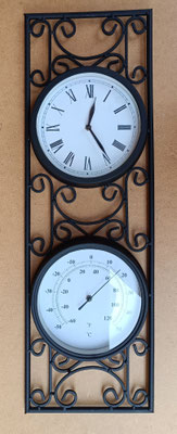 Reloj con termómetro hierro. Ref BJ600. 71x22,5x6