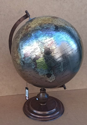 Globo terráqueo base metal. Ref 76348. 52x40