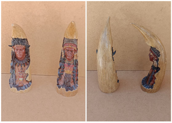Figura cuerno indio resina. Ref 8180. 26x8