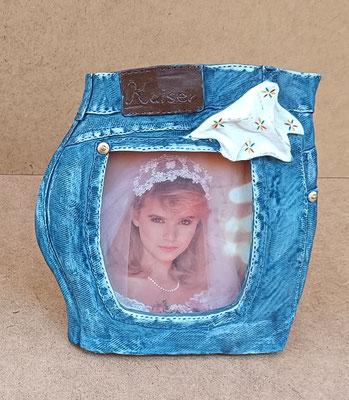 Portafotos vaquero resina. Ref 9668/508. 18x18