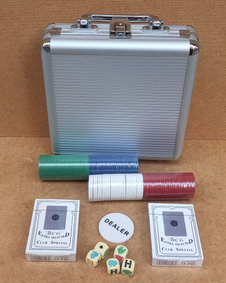 Maletín metal póker con llave. Ref 6510. 20x23x6