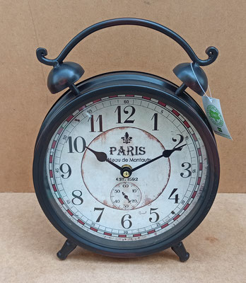 Reloj mesa negro "París". Ref 57526. 21x30