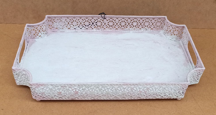 Bandeja metal con balconcillo. Ref 503602. 40x25x5