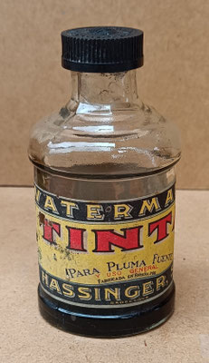 Frasco de tinta Waterman antiguo. Ref GOY4. 14x7