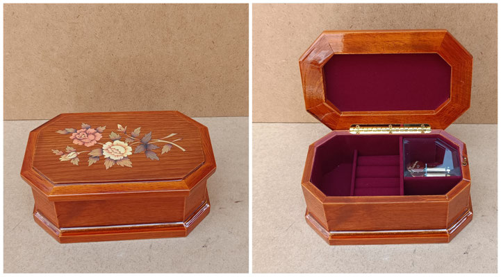 Joyero madera musical (Para Elisa de Beethoven). Ref 7050720,5x13x8. 18x13x6
