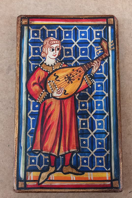 Tabla madera motivo medieval. 20x12