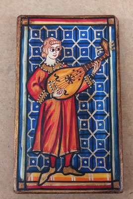 Tabla madera motivo medieval. 20x12