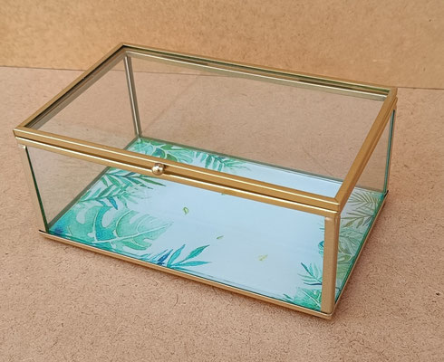  Caja cristal filo metálico. Ref 6GL3131S. 17x10x7